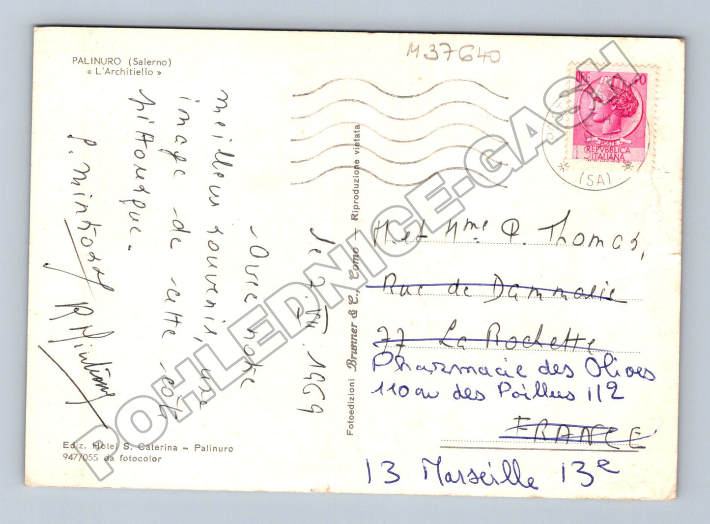 Pohlednice Itálie Palinuro L'Architiello 1964 (M37640)