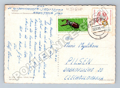 Pohlednice Německo Weimar noční scéna 1965 (M37648)