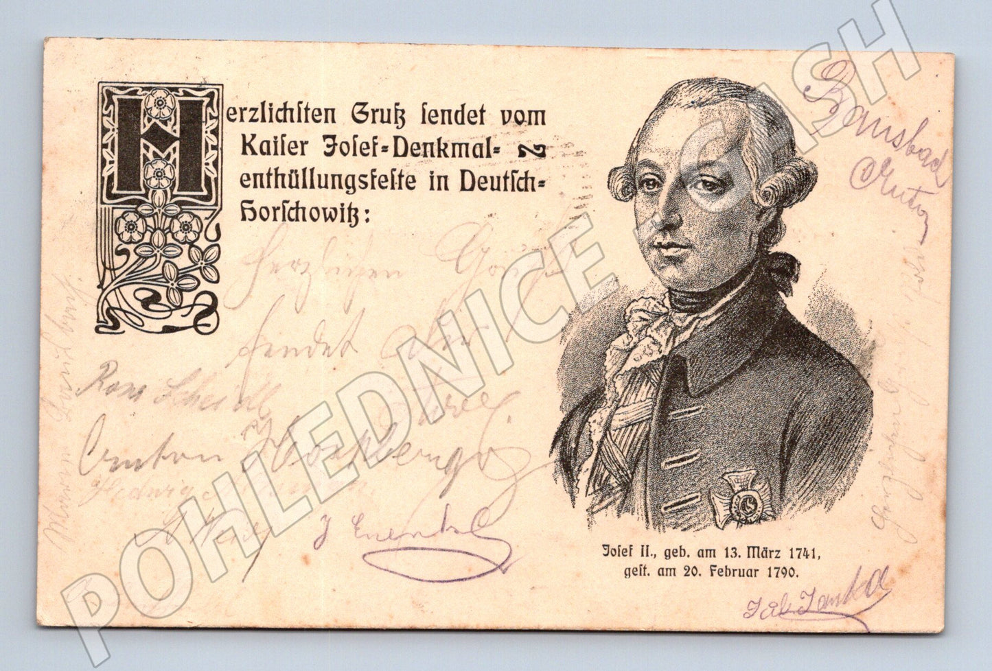 Pohlednice císař Josef II portrét (M3765)