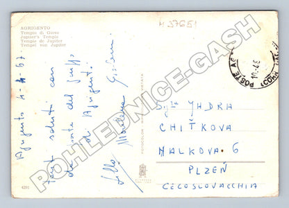 Pohlednice Italie Agrigento Jupiterův chrám 1967 (M37651)