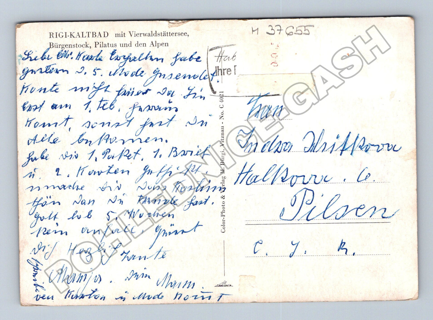 Pohlednice Švýcarsko Rigi-Kaltbad Vierwaldstättersee 1940 (M37655)