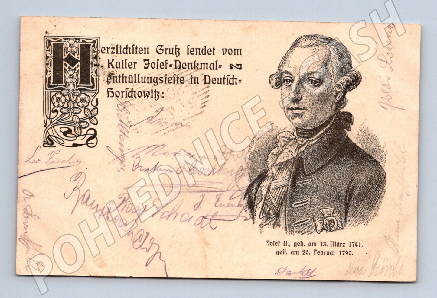 Pohlednice císař Josef II Slovensko (M3766)