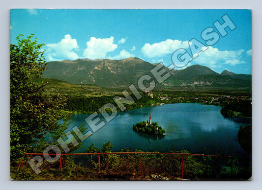 Pohlednice Slovinsko Bled jezero s ostrovem (M37666)