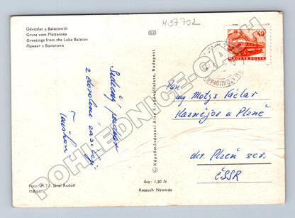 Pohlednice Maďarsko Balaton loď 1970 (M37702)