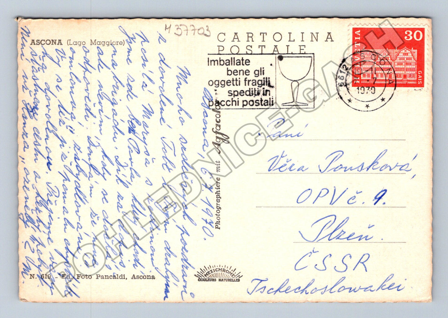 Pohlednice Švýcarsko Ascona Lago Maggiore 1970 (M37703)