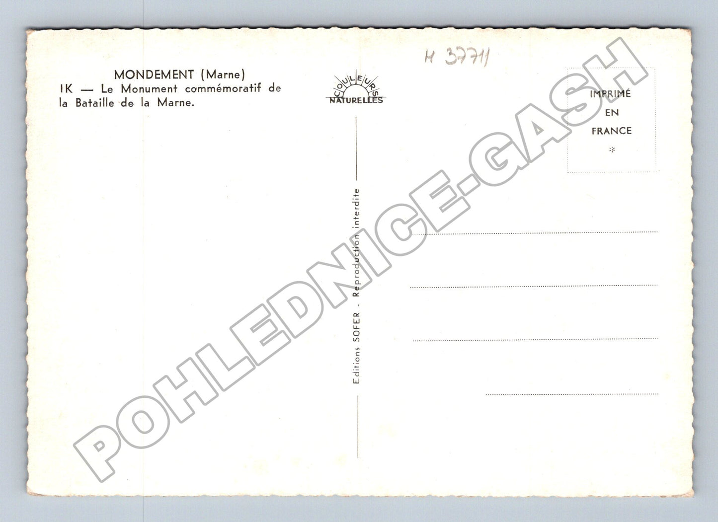 Pohlednice Francie Mondement Památník bitvy na Marně (M37711)