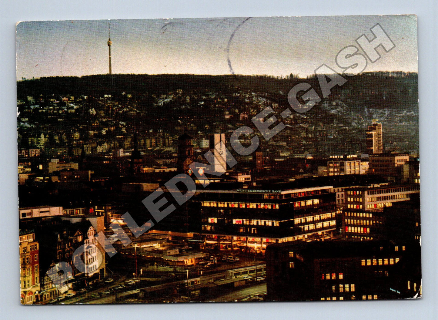 Pohlednice Německo Stuttgart noční panorama 1970 (M37713)