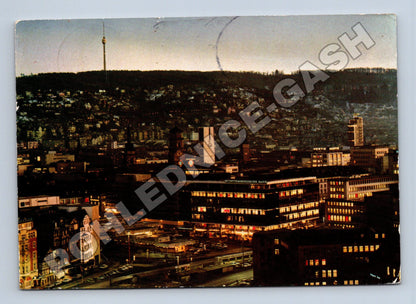 Pohlednice Německo Stuttgart noční panorama 1970 (M37713)