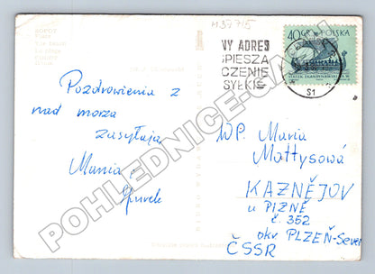 Pohlednice Polsko Sopot pláž a molo (M37715)