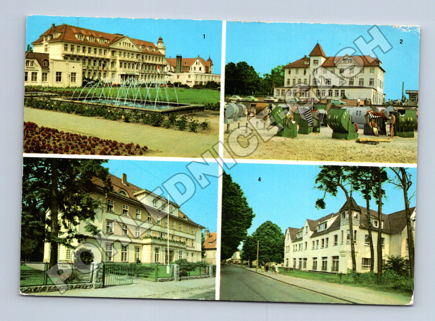 Pohlednice Německo Ostseebad Kühlungsborn 4x hotel cca 1970 (M37749)