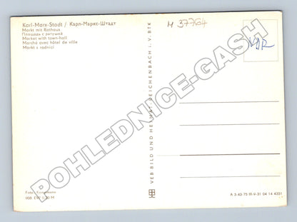 Pohlednice Německo Karl-Marx-Stadt Markt s radnicí 1975 (M37764)