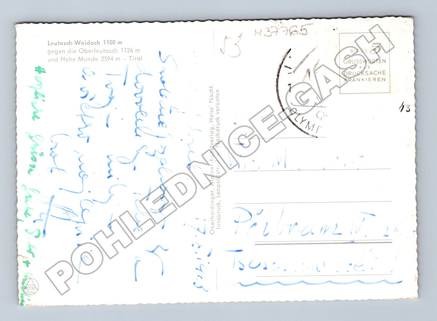 Pohlednice Rakousko Leutasch-Weidach horská vesnice (M37765)