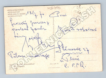 Pohlednice Maďarsko Hévíz lázeňský dům na jezeře 1973 (M37790)