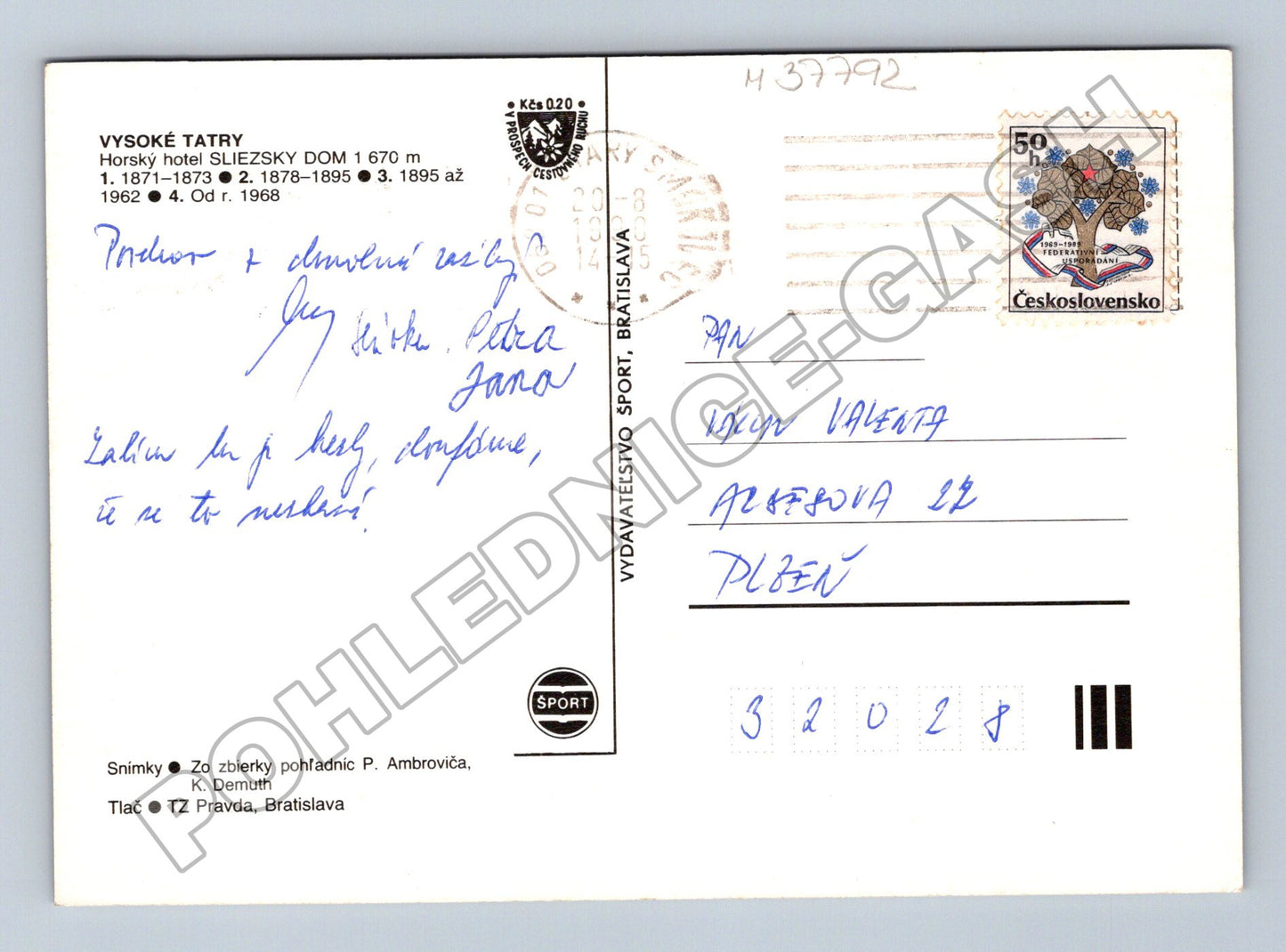 Pohlednice Slovensko Vysoké Tatry Sliezsky dom 1968 (M37792)