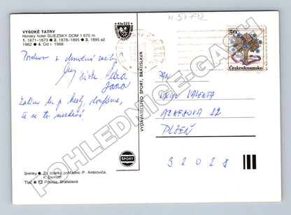 Pohlednice Slovensko Vysoké Tatry Sliezsky dom 1968 (M37792)