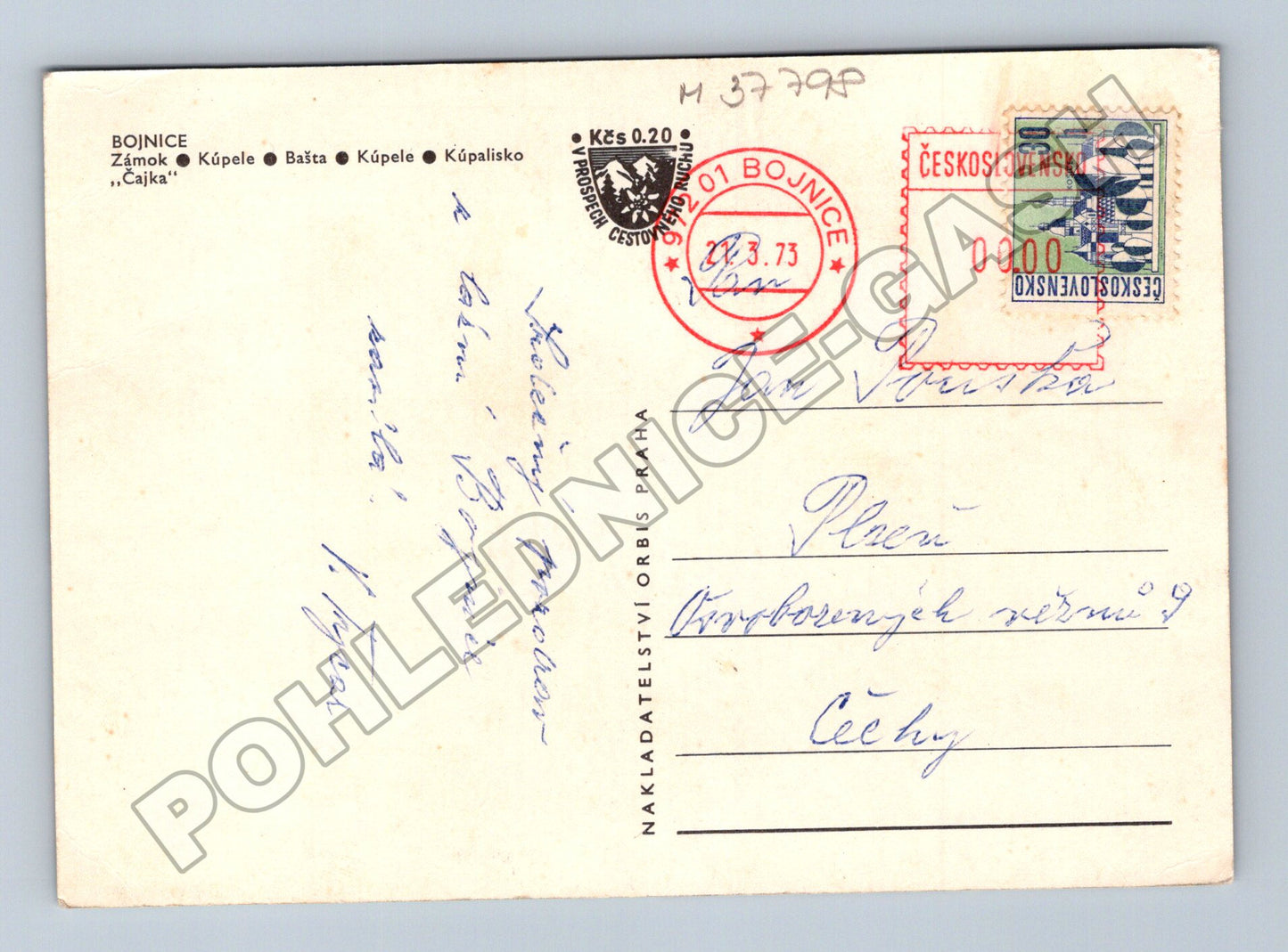 Pohlednice Slovensko Bojnice zámek a lázně 1973 (M37798)