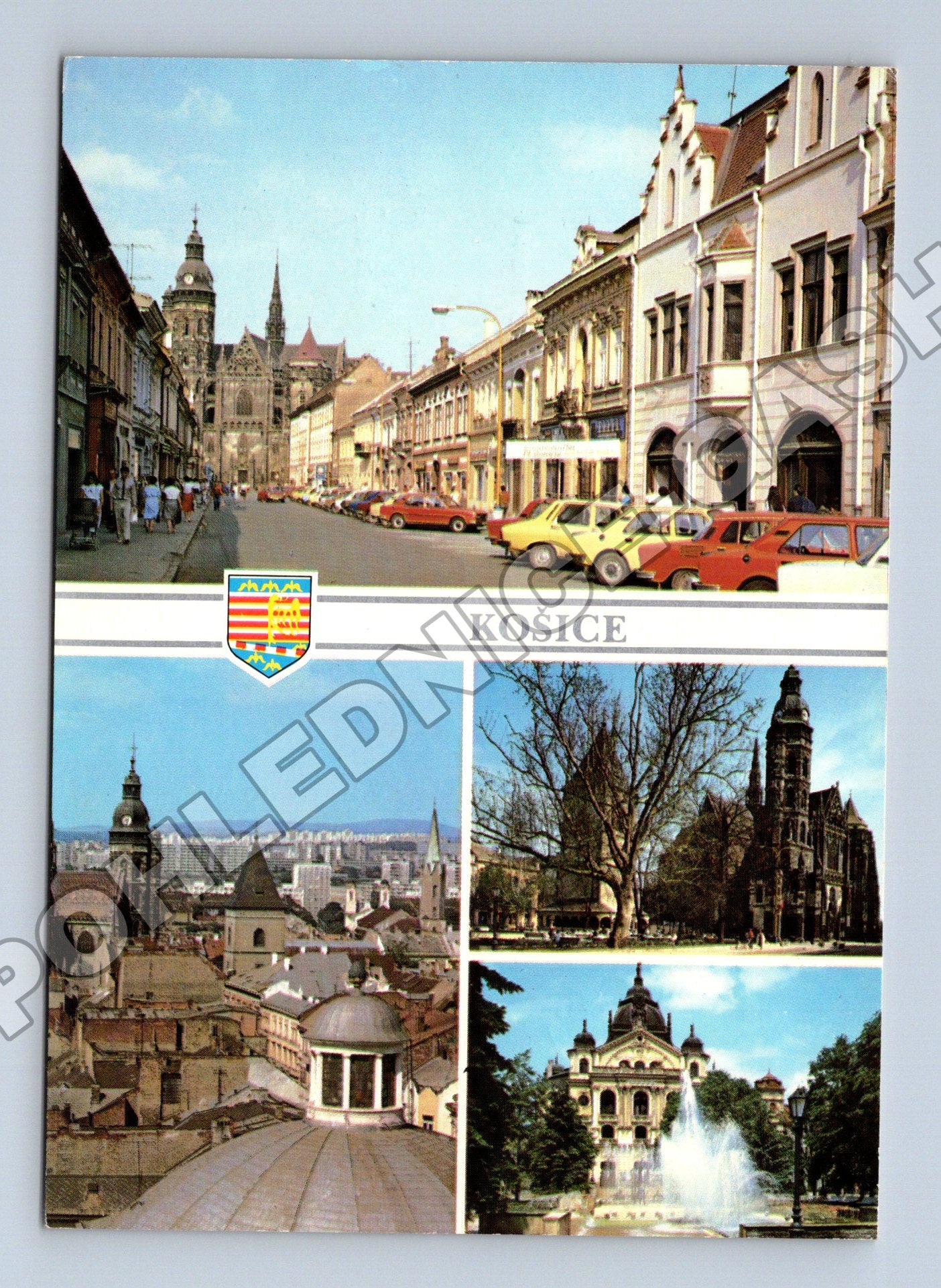 Pohlednice Slovensko Košice náměstí a budovy 1989 (M37826)