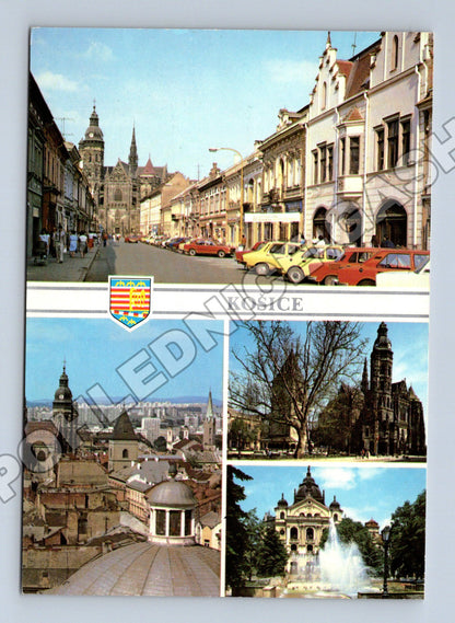Pohlednice Slovensko Košice náměstí a budovy 1989 (M37826)