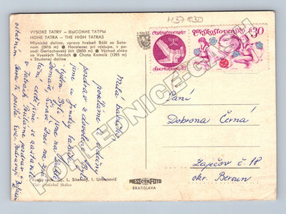 Pohlednice Slovensko Vysoké Tatry hory a chata 1965 (M37830)