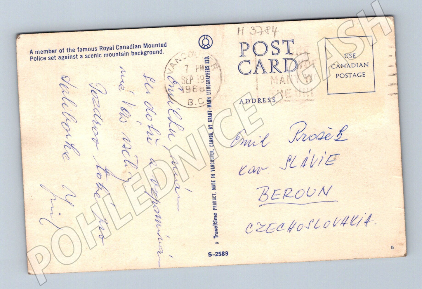 Pohlednice Kanada RCMP koně hory (M3784)