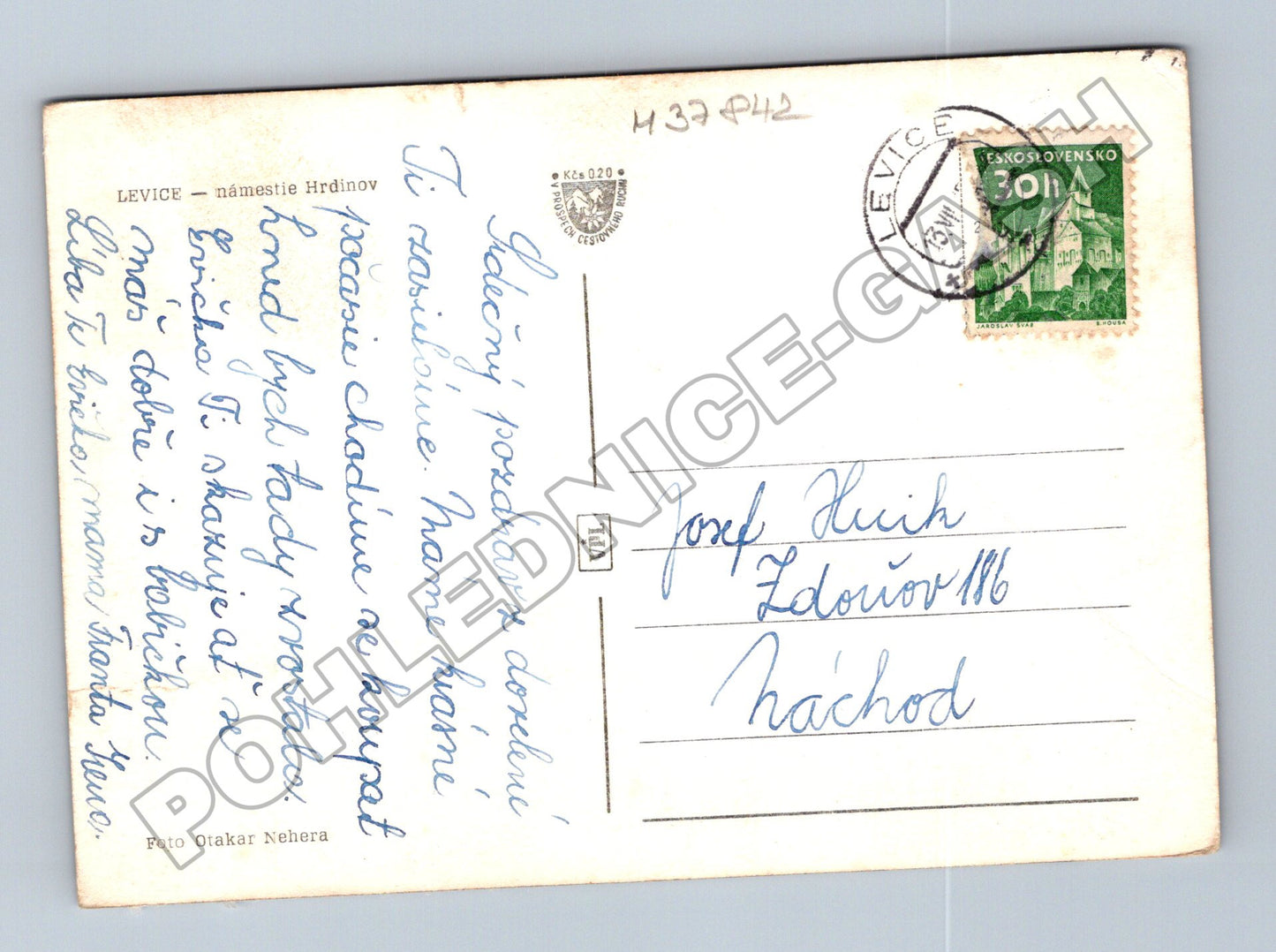 Pohlednice Slovensko Levice Námestie Hrdinov 1960 (M37842)