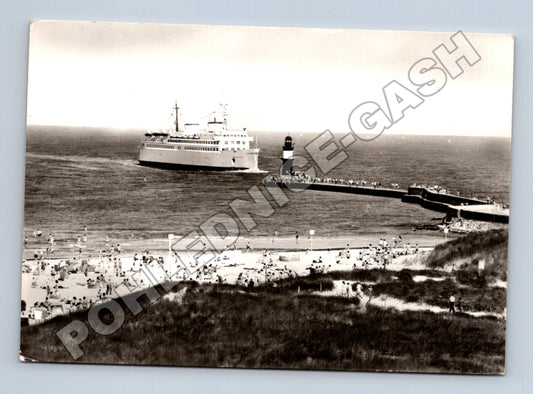 Pohlednice Německo Warnemünde loď pláž 1976 (M37846)