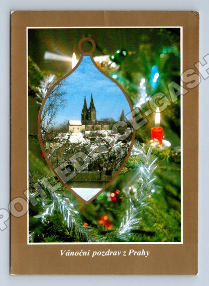 Pohlednice Praha Vánoční pozdrav Hrad 1991 (M37854)