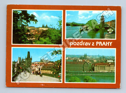 Pohlednice Praha multi-pohled s Vltavou a Hradem 1972 (M37855)