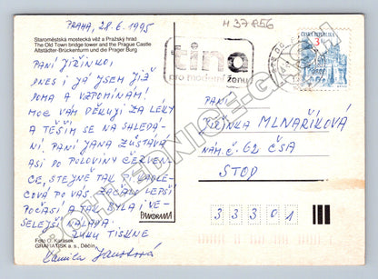 Pohlednice Praha Karlův most a Hrad 1995 (M37856)