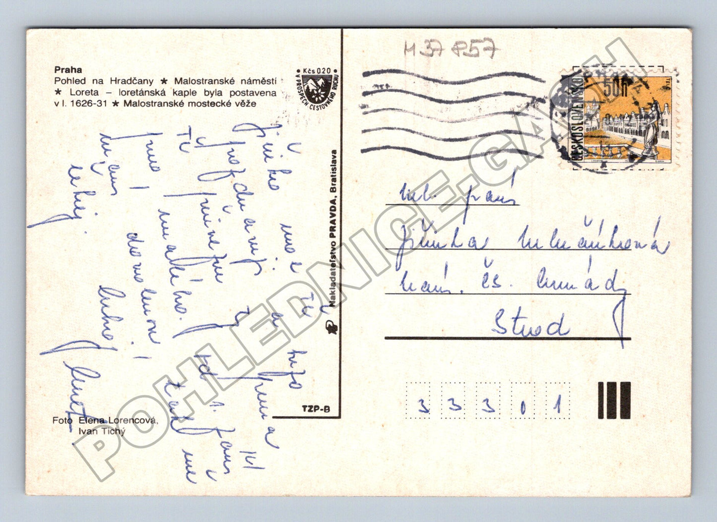 Praha Karlův most, Hradčany, Malostranské náměstí 1973 (M37857)