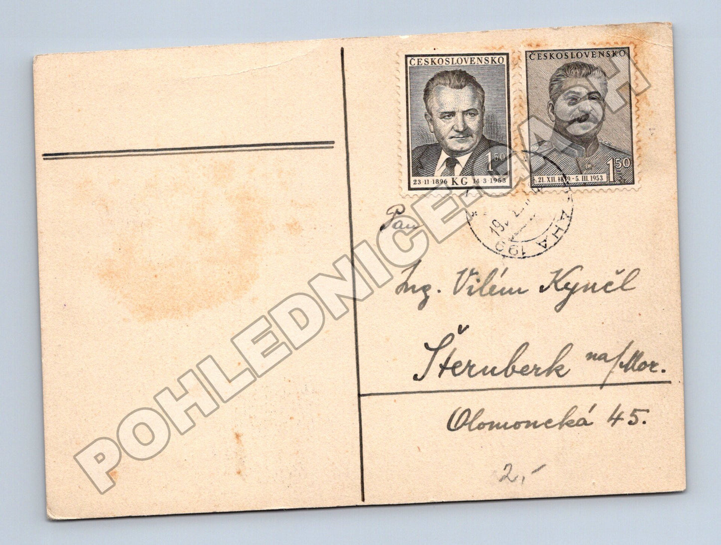 Pohlednice Gottwald Stalin 1953 (M37867)