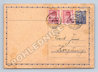 Pohlednice Československo s poštovními známkami 1945 (M37868)