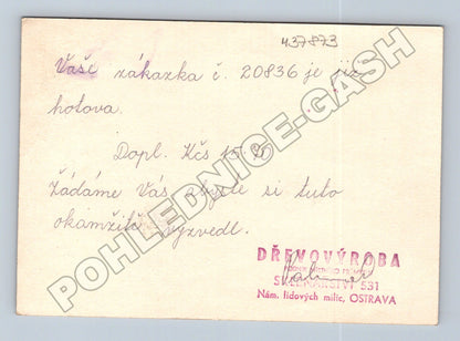 Pohlednice Ostrava reklama Dřevovýroba Sklenářství 1941 (M37873)