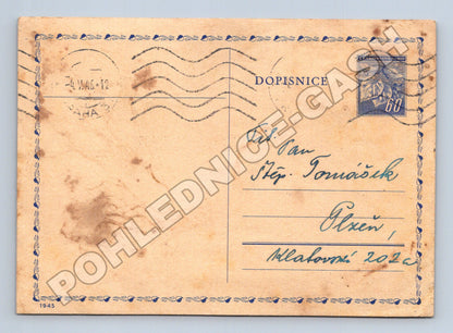 Pohlednice Dopisnice s poštovním razítkem 1946 (M37875)
