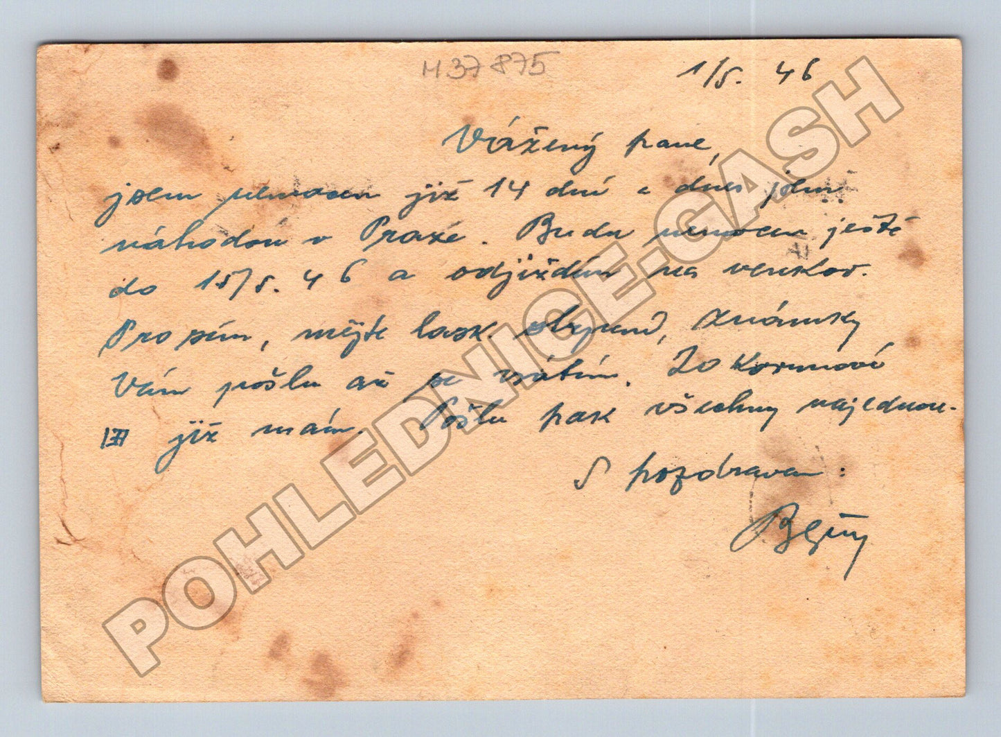 Pohlednice Dopisnice s poštovním razítkem 1946 (M37875)