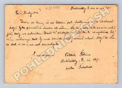 Pohlednice Hostěrádky bez motivu 1935 (M37888)