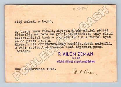 Pohlednice Československo korespondenční lístek 1948 (M37891)