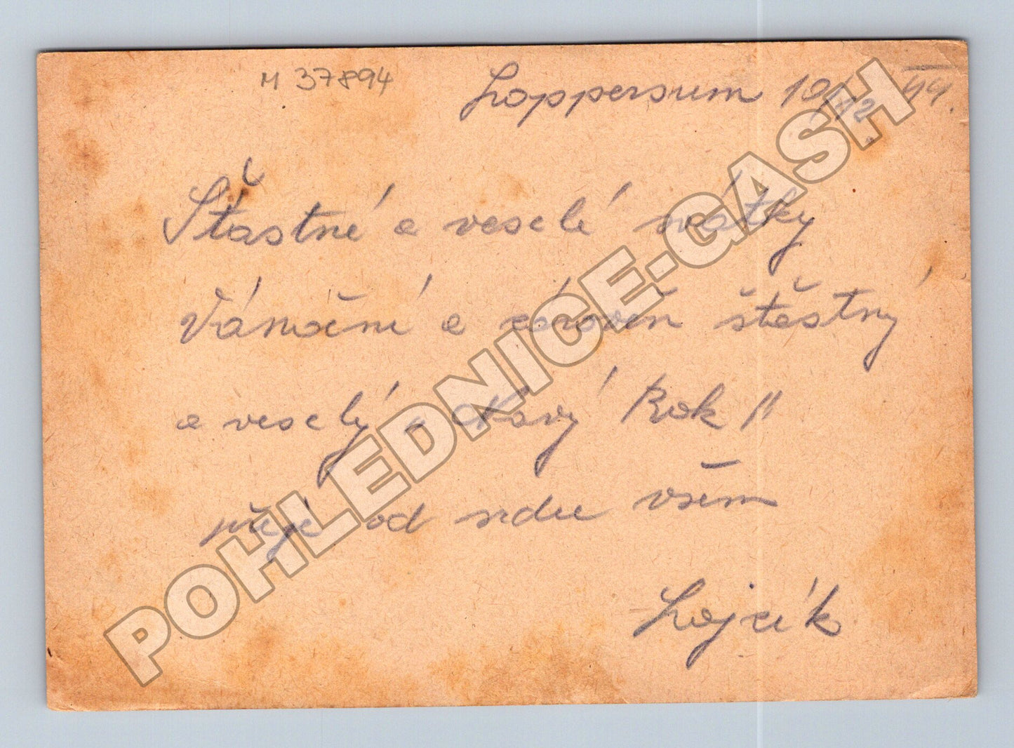 Pohlednice II. světová válka Protektorát Vánoce 1944 (M37894)