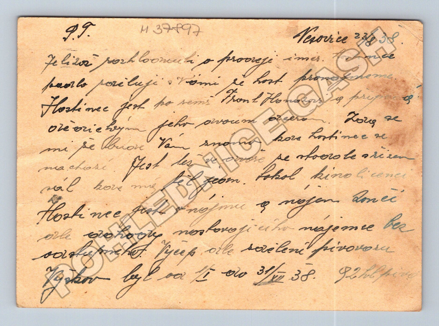 Pohlednice Brno poštovní razítko 1938 (M37897)