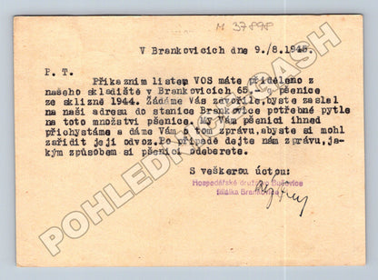 Pohlednice formulář Hospodářské družstvo 1945 (M37898)