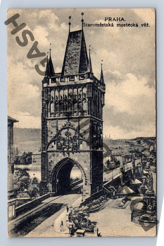 Pohlednice Praha Staroměstská mostecká věž 1919 (M379)