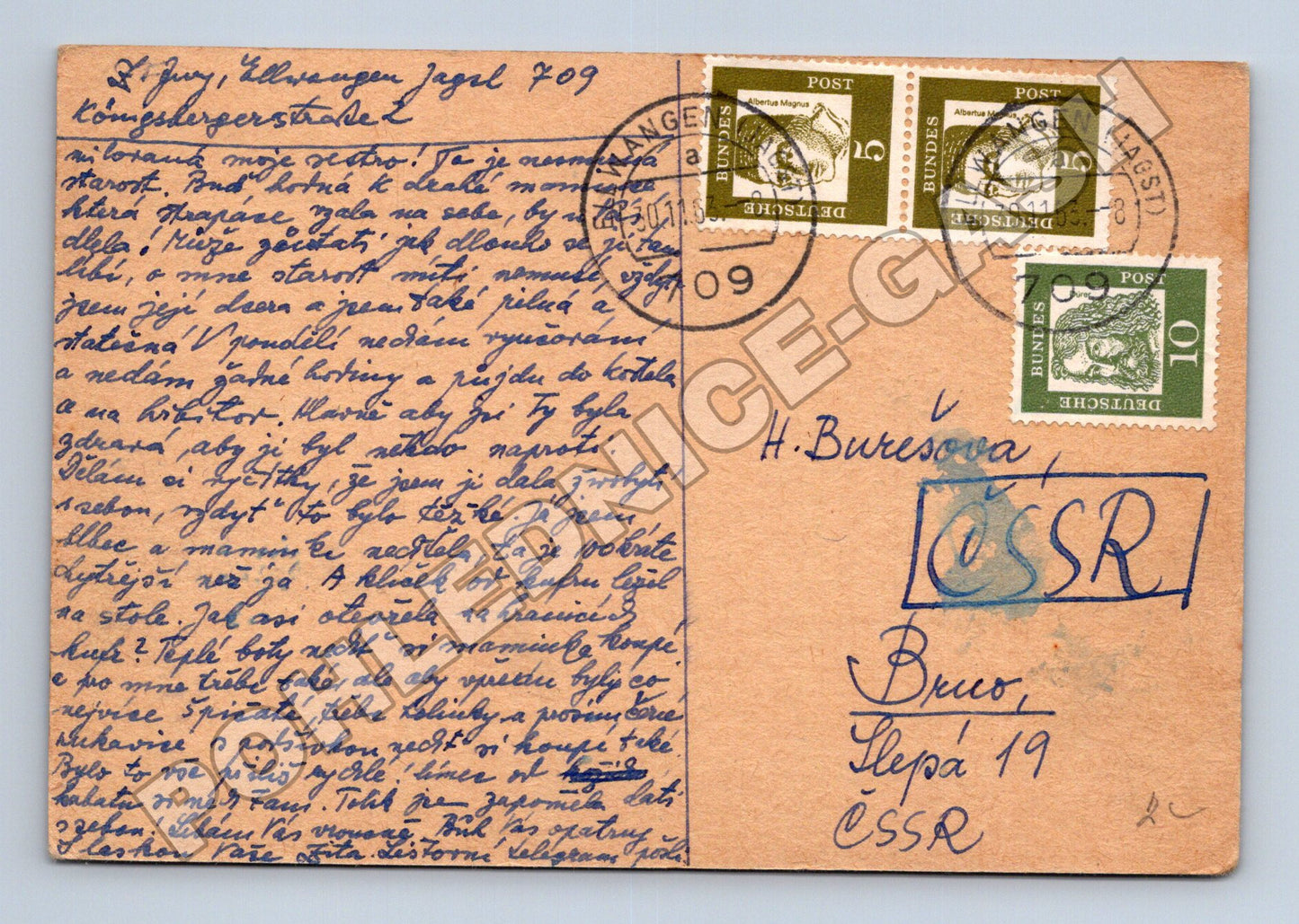 Pohlednice Německo korespondenční lístek 1963 (M37903)