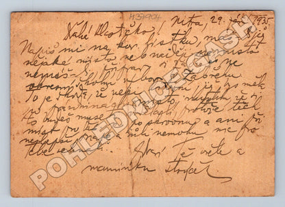 Pohlednice Slovensko Nitra do Koryčan 1935 (M37904)