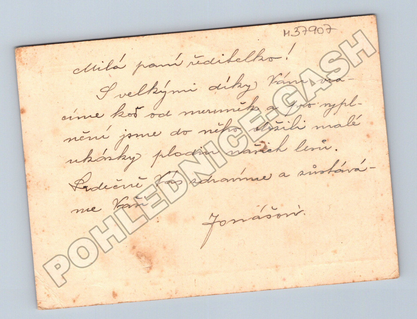 Pohlednice Kojov adresní strana řed. školy (M37907)