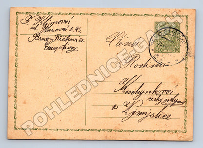 Pohlednice Brno-Řečkovice textová s okrajem 1930 (M37913)