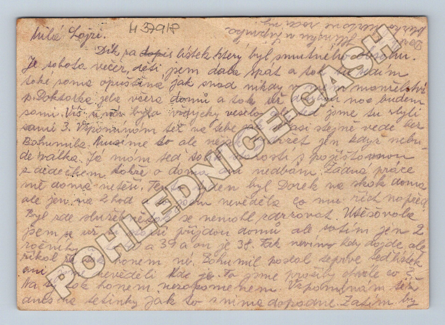 Pohlednice Osicany dopis 1913 (M37918)