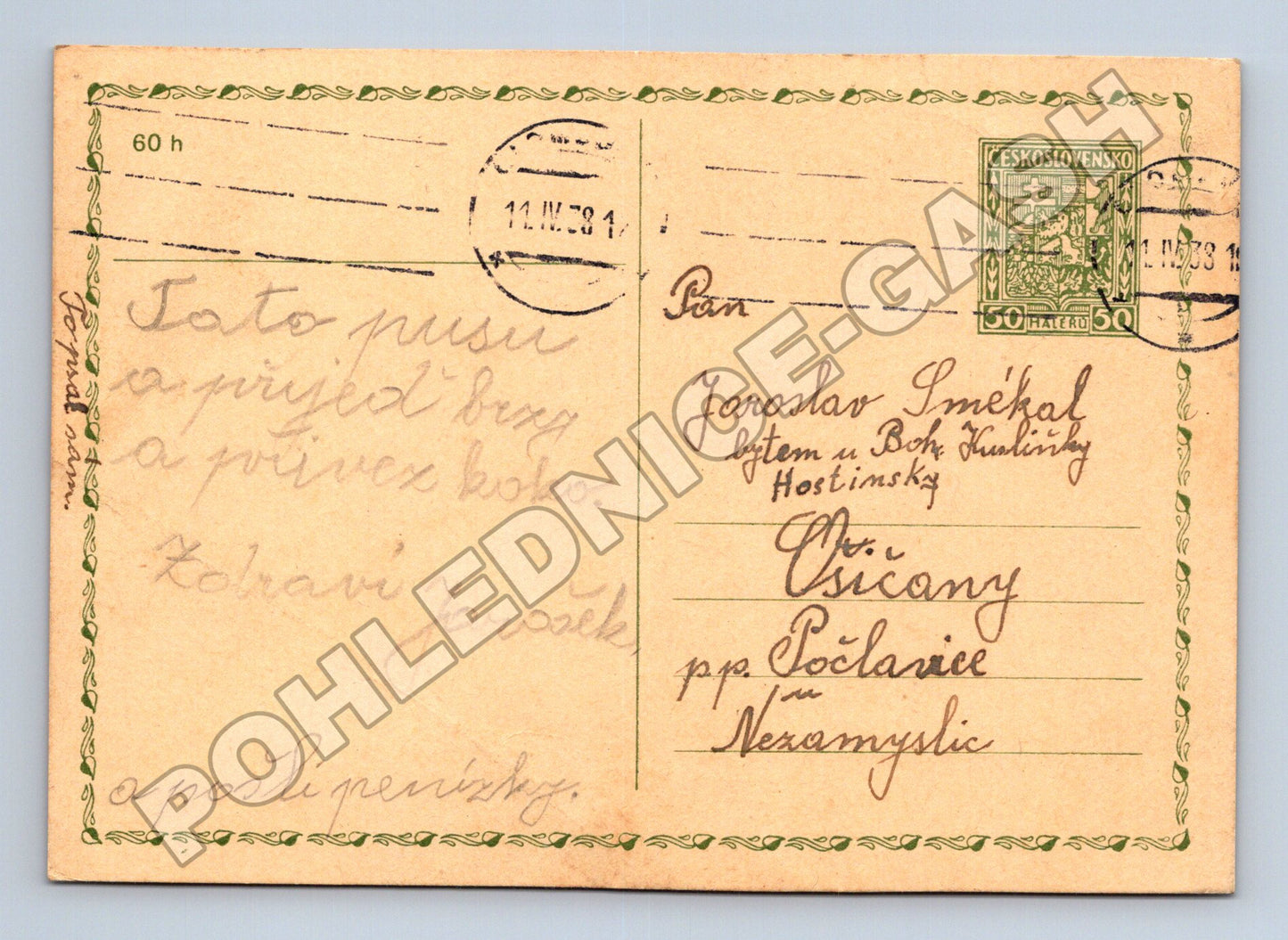 Pohlednice Československo psaný 1934 (M37919)