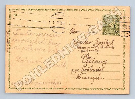 Pohlednice Československo psaný 1934 (M37919)