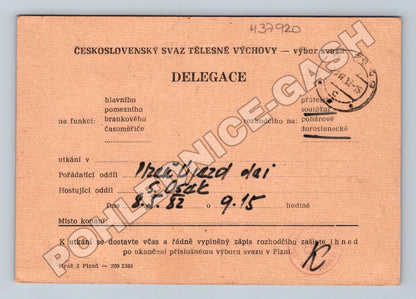 Pohlednice Plzeň Újezd sportovní delegace 1982 (M37920)