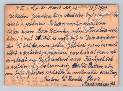 Pohlednice korešpondenční lístek Protektorát 1943 (M37921)